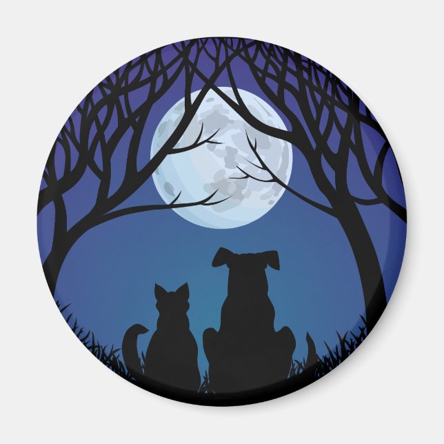 Cat & Dog Kühlschrankmagnet Best Friends Custom Ma (Vorne)