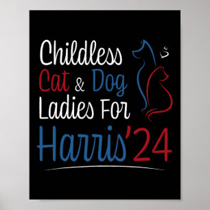 Cat Dog Lady Lady Shirt für Kamala Harris 2024 Poster