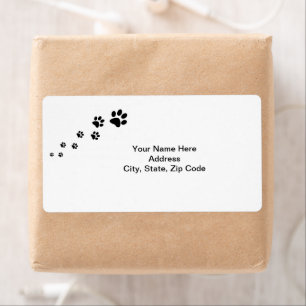 Cat Dog Paw druckt Labels