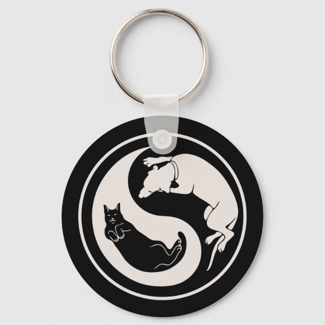 Cat-Dog Yin-Yang Schlüsselanhänger (Vorderseite)