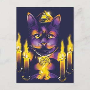 Cat Doing Spellwork Postkarte