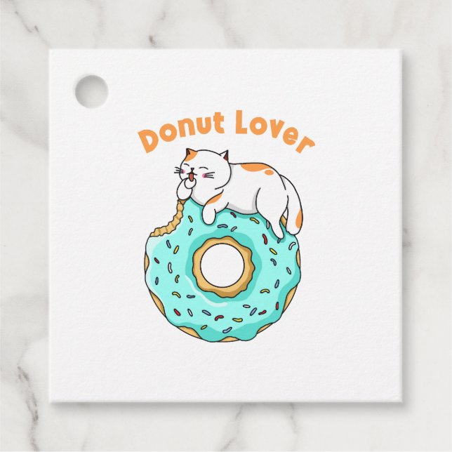 Cat Donut Lover Geschenkanhänger (Vorderseite)