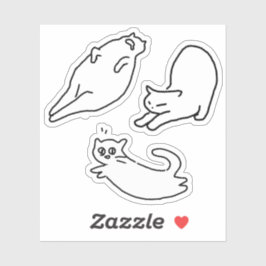 Cat doodle assor #1 aufkleber