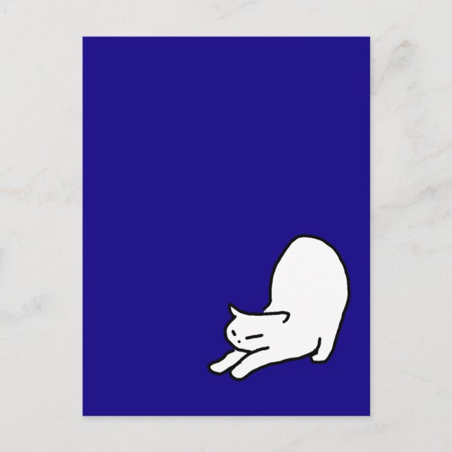 Cat Doodle auf blau abstreichen Postkarte (Vorderseite)