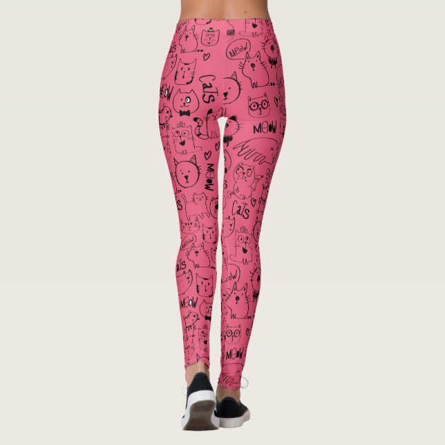 Neon Pink Trendy 80er Leggings