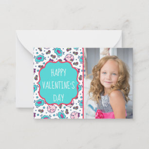 Cat Doodles Valentine's Day Custom Foto Cards Mitteilungskarte