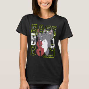 Cat Double Bass Player Jazz Musician Contrabass T-Shirt
