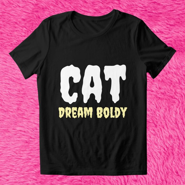 Cat Dream Bolly Funny Retro Personalisiert Black Tri-Blend Shirt (Von Creator hochgeladen)