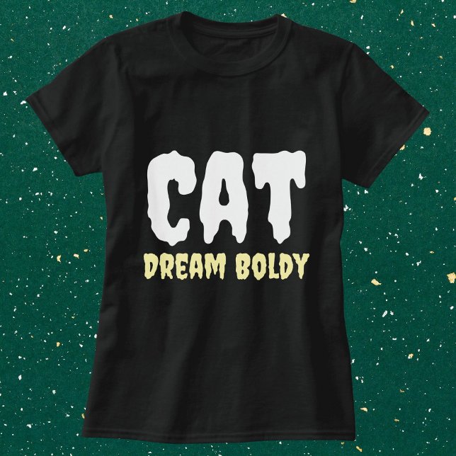 Cat Dream Bolly Funny Simple Personalisiert Black T-Shirt (Von Creator hochgeladen)
