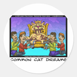 Cat Dreams Funny Girls T-Shirts & Sammlerstücke Runder Aufkleber