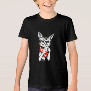 Cat Drink a Coffee Tri-Blend Shirt