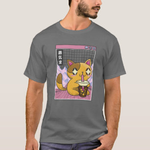 Cat Drinking Bubble Tee Boba Japan Otaku Anime 80e