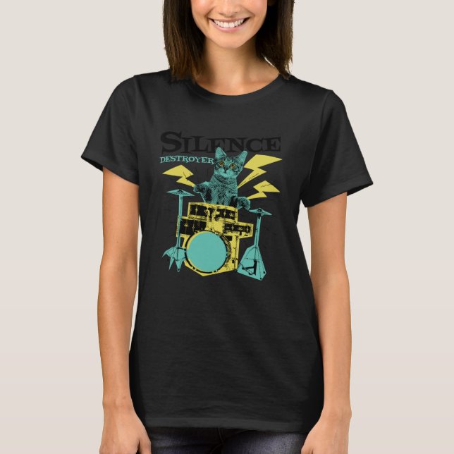 Cat Drum T-Shirt (Vorderseite)