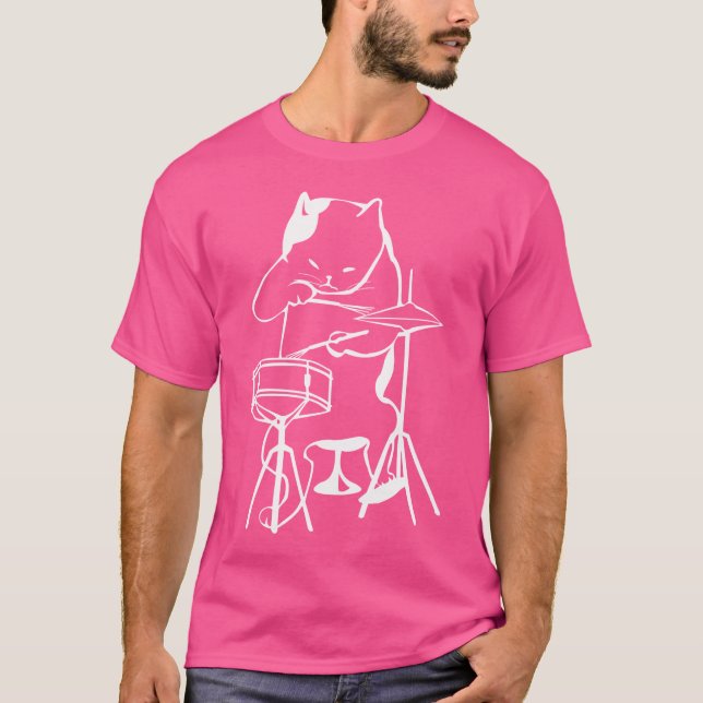 Cat Drumming Shirt Jazz Cat Cat Drummer (Vorderseite)