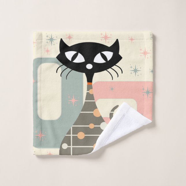 Cat du milieu du siècle moderne (Gant de toilette)