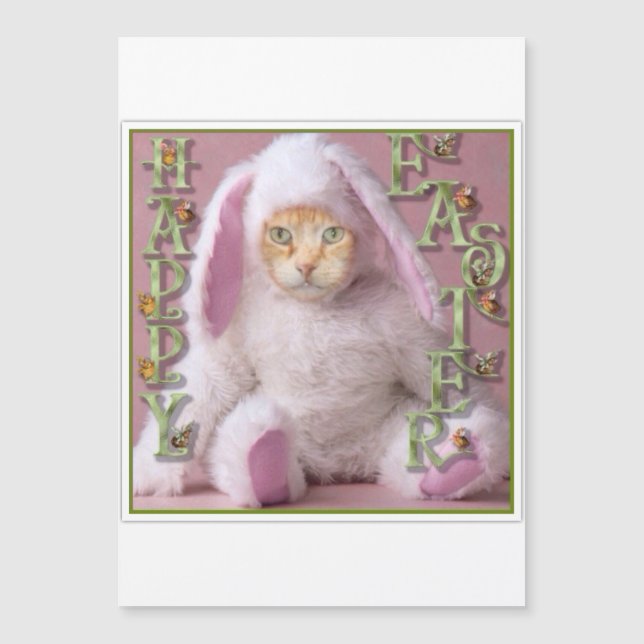 Cat Easter Bunny Claude Holiday Card Magnetkarte (Vorderseite)