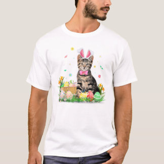 Cat Easter Day Bunny Eggs T-Shirt
