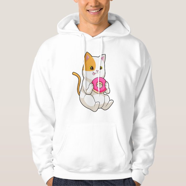 Cat Eating Donut Hoodie (Vorderseite)