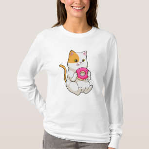 Cat Eating Donut T-Shirt