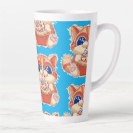 Cat Eating Pizza color Milchtasse