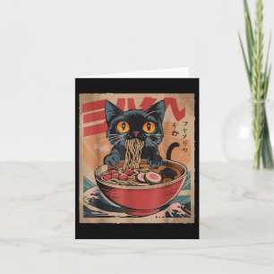 Cat Eating Ramen Japanisch Graphic T-Shirts Kawaii Karte