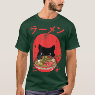 Cat Eating Ramen Japanisch Niedlich Kawaii Anime J T-Shirt