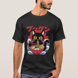 Cat Eating Ramen Japanisch Noodles Ramen Cat T-Shirt