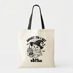 Cat effrayant café mignon Sac fourre-tout Hallowee