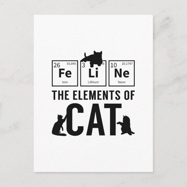 Cat-Elemente Postkarte (Vorderseite)