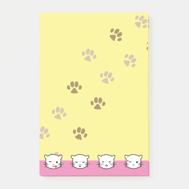 Cat Emoji Art 2 Post-it Klebezettel (Vorderseite)