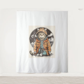 Cat Encounter Wandteppich