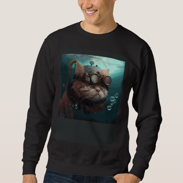 Cat Engineer Underwater Sweatshirt (Vorderseite)