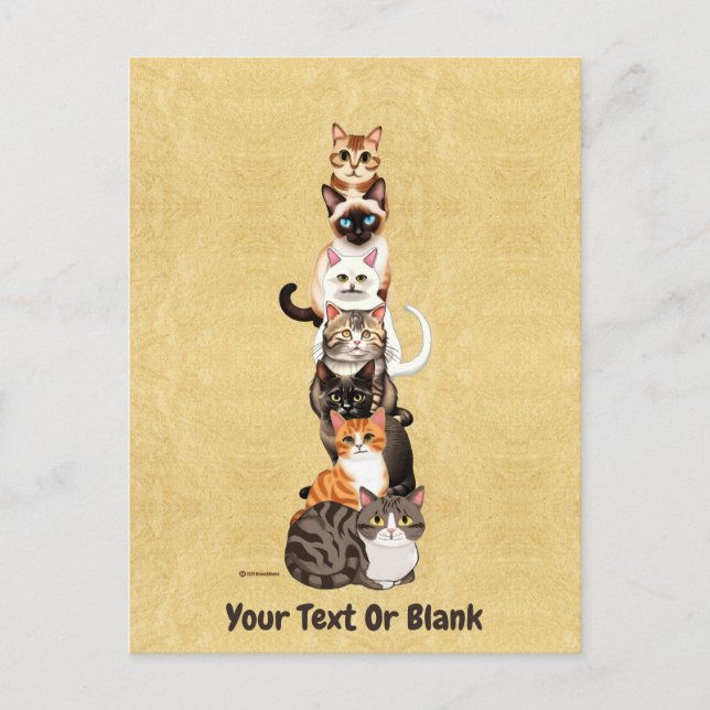 Cat-Er-Pillar Felinturm Postkarte (Vorderseite)