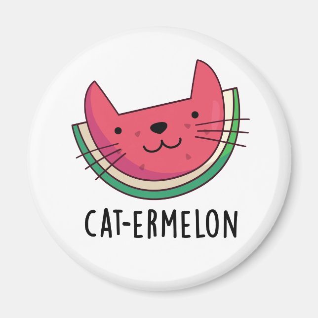Cat-ermelon Funny Cat Watermelon Pun Magnet (Vorne)