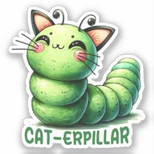 Cat-erpillar Funny Cat Pun Aufkleber