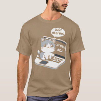 Cat Error 404 hilft nur Niedlich Katzenkatzer sitz T-Shirt