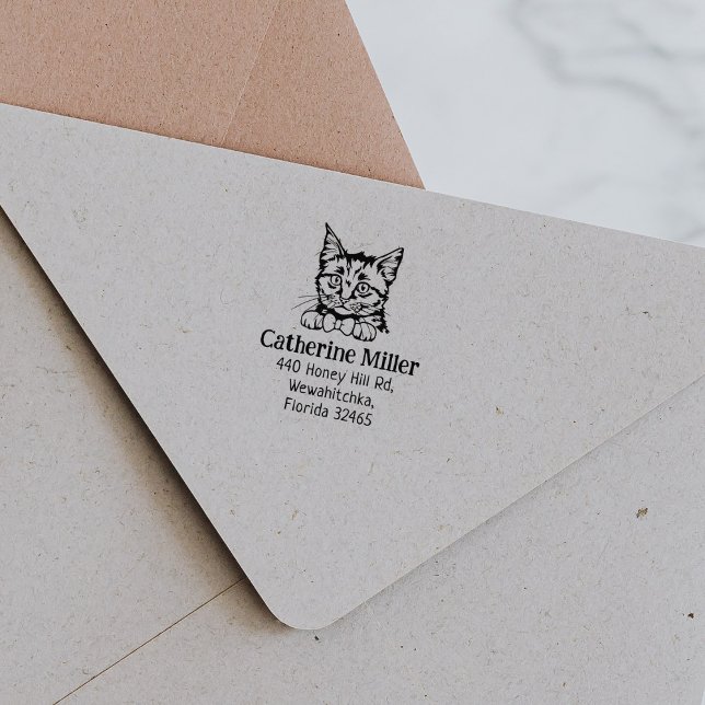 Cat European Kurz Hair Rücksendeadresse Gummistempel (Von Creator hochgeladen)