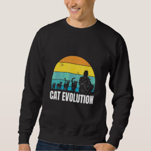 Cat Evolution Cool Retro Spaß Seltsame Bizarre Kun Sweatshirt