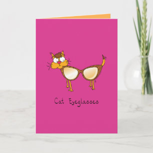 Cat Eyeglasses - Cateye Brillen Cat Greeting Card Karte