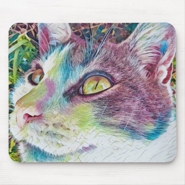 Cat Face Art Kitty Mouse Pad Mousepad (Vorne)