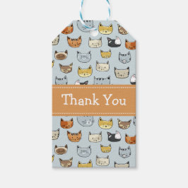 Cat Face Doodle Muster Geschenkanhänger