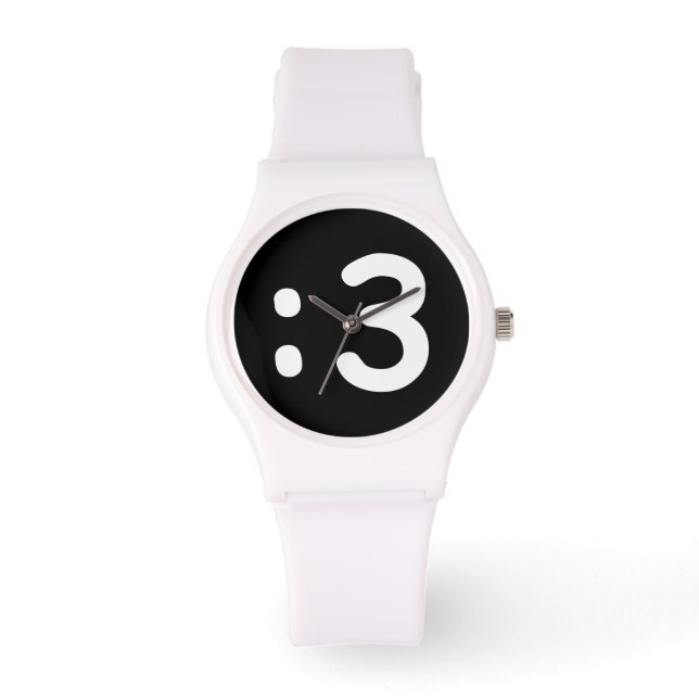 Cat Face Emoticon:3 Armbanduhr (Vorderseite)
