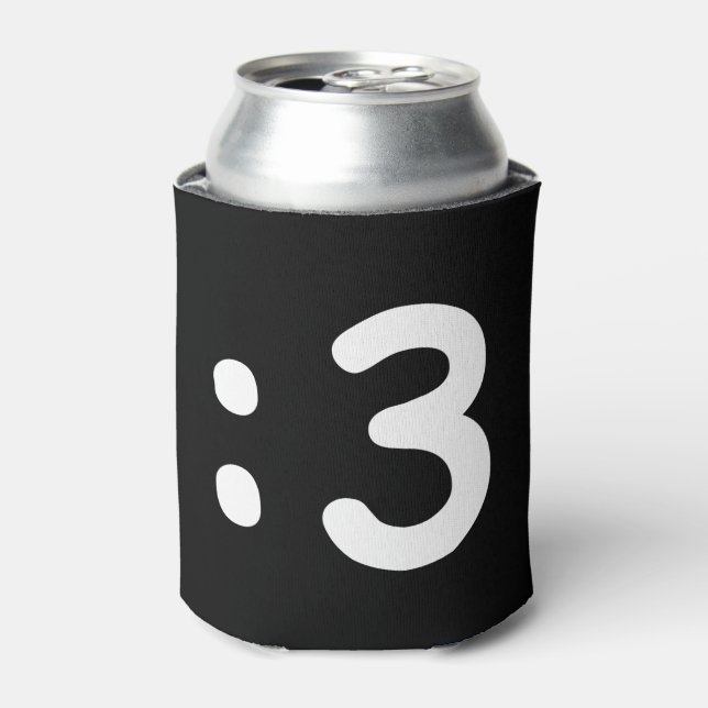 Cat Face Emoticon:3 Can Cooler Dosenkühler (Kanne Vorderseite)
