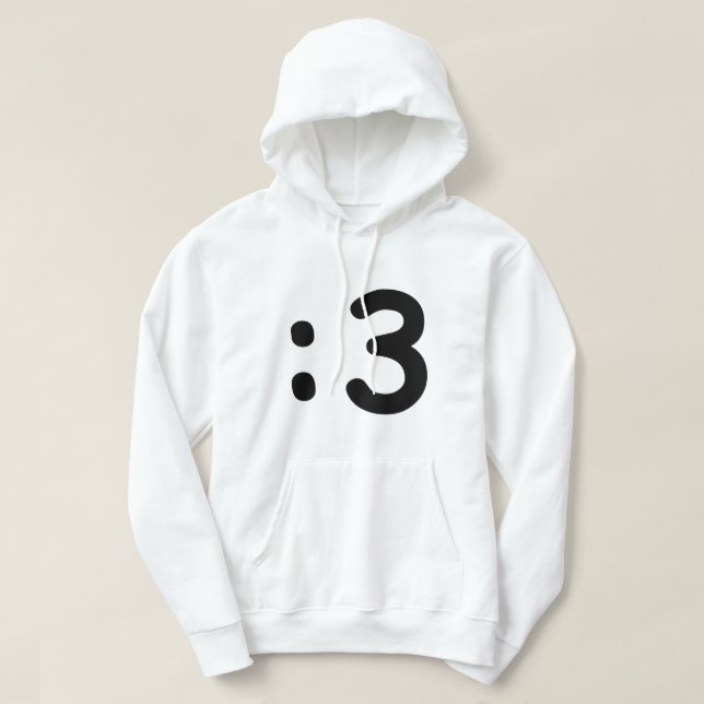 Cat Face Emoticon:3 Hoodie (Design vorne)