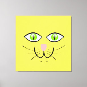 Cat Face Funny Cartoon-29034 Leinwanddruck