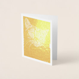 Cat Face Gold Foil Note Card Folienkarte