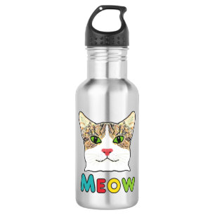 Cat Face Meow Edelstahlflasche