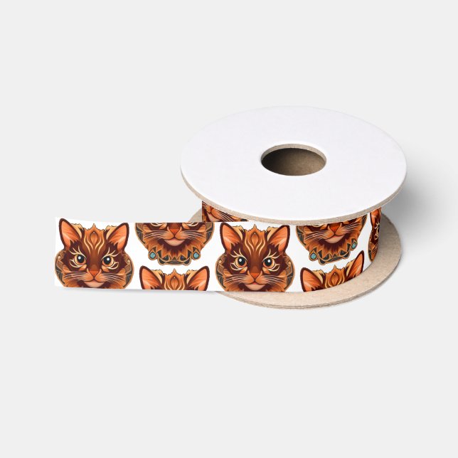 Cat-Face-Muster Satinband (Spule)