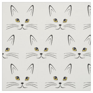 Cat Face Pattern Stoff