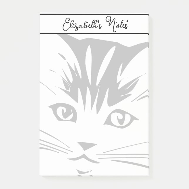 Cat Face personalisiert Post-it Klebezettel (Vorderseite)